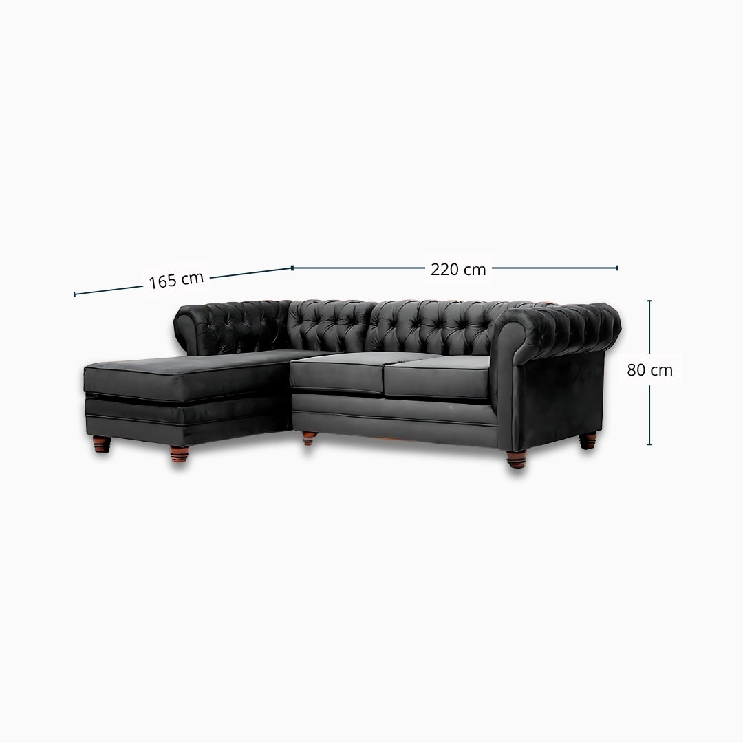 Chesterfield en L con Chaise Longue