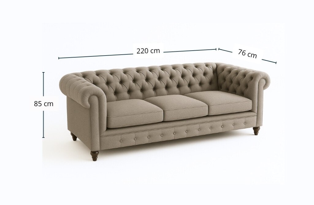 Sofá Chesterfield 3 Cuerpos _2