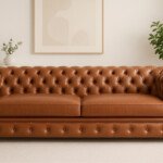 Sofá de cuerina Chesterfield