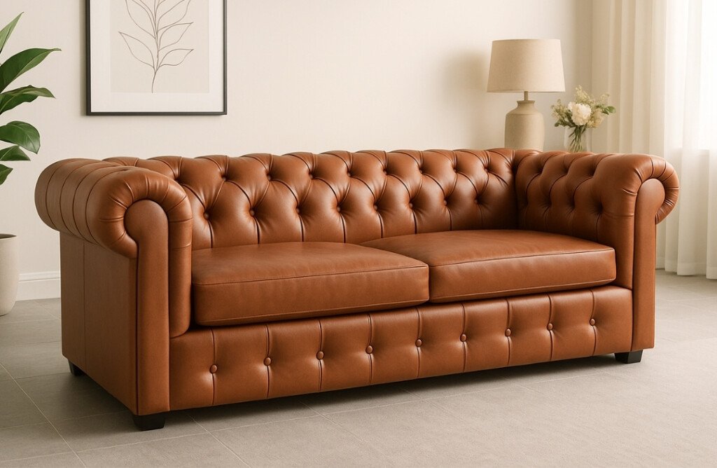 Sofá de cuerina Chesterfield _2