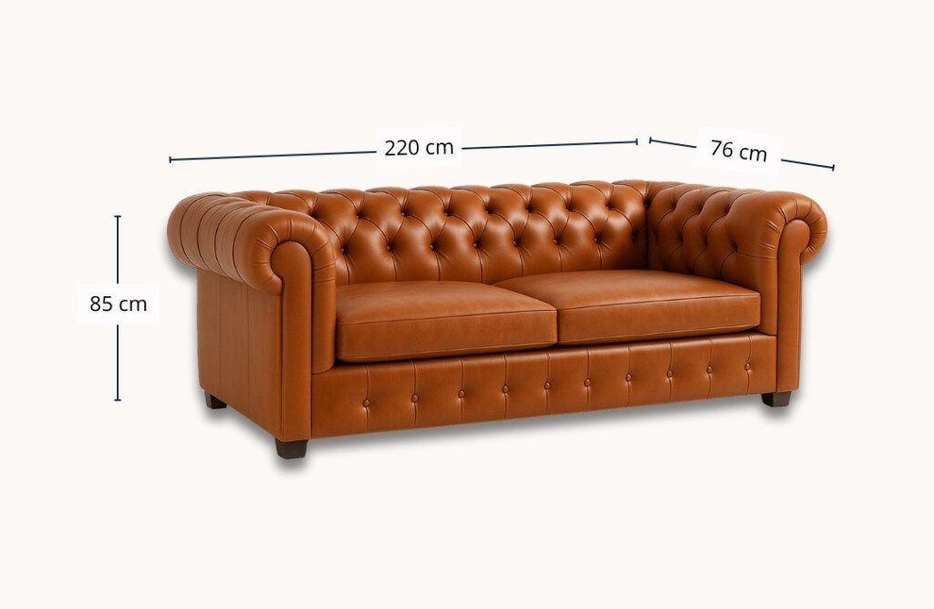 Sofá de cuerina Chesterfield _3