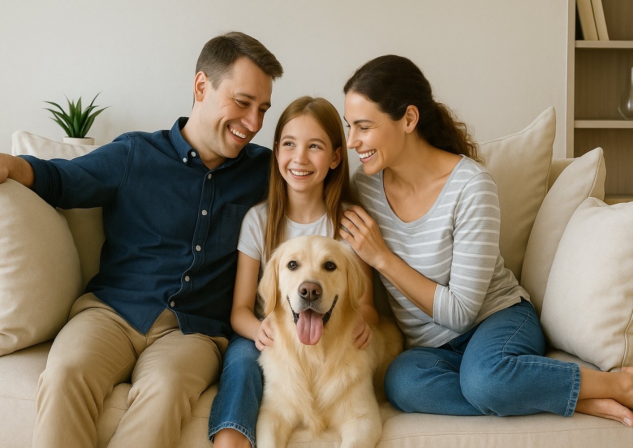 Familia disfrutando en sofa_ tela charlestone beige_2