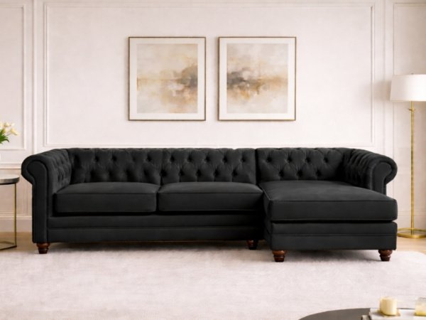 Chesterfield en L con Chaise Longue