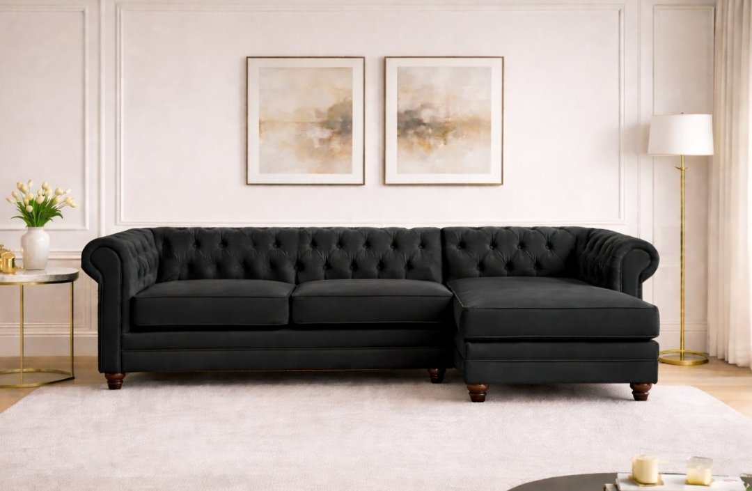 Chesterfield en L con Chaise Longue